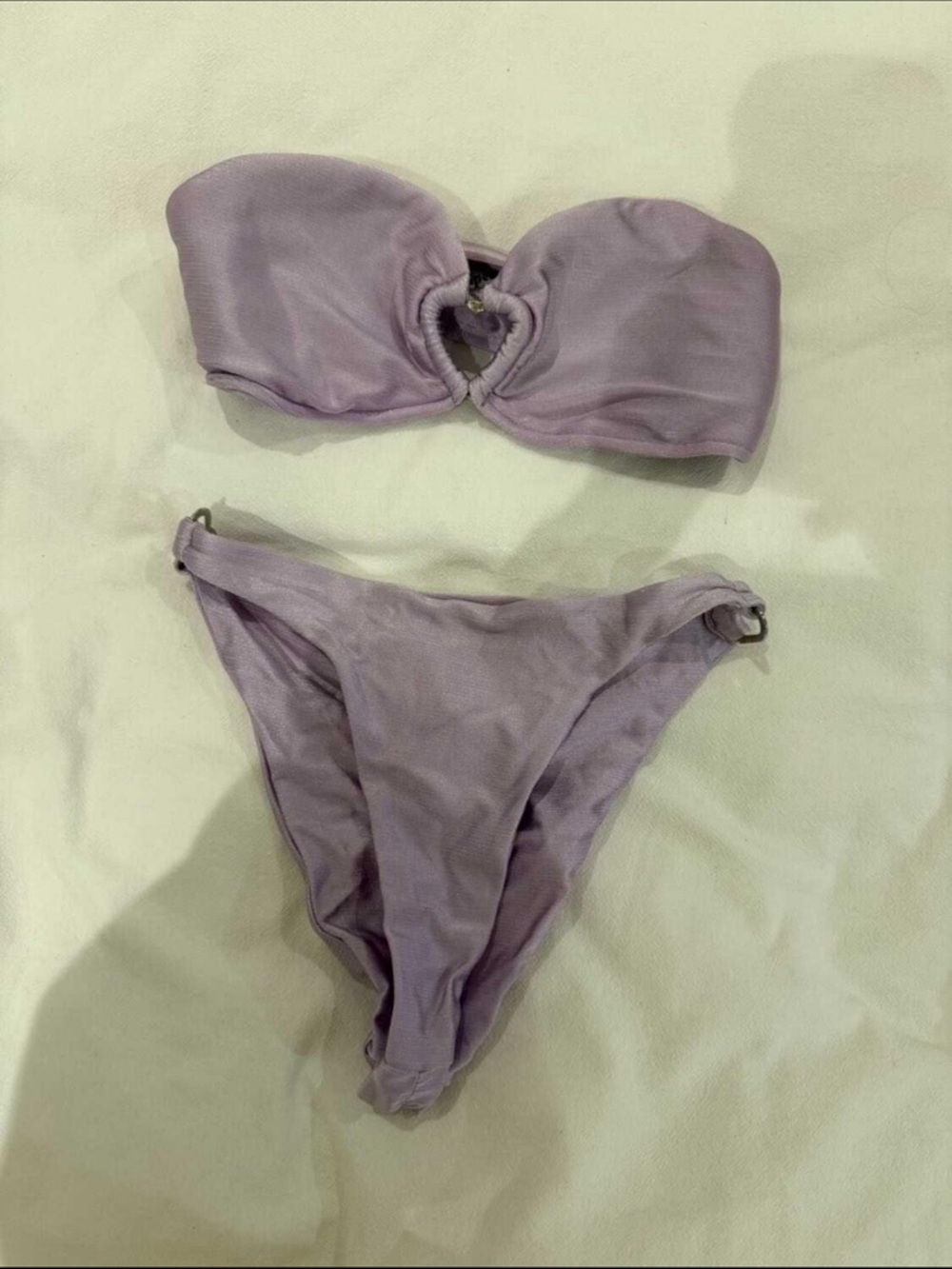 Superdown Lilac Strapless Bandeau heart Bikini Set
